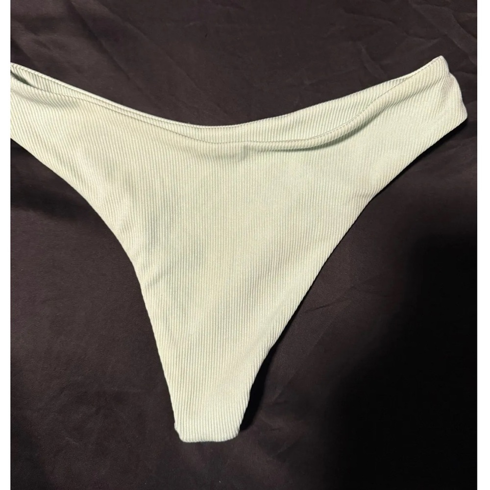 Mint Green Ribbed Bikini Bottom - Picture 2 of 2